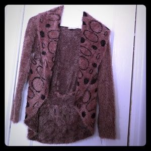 Faux fur cardigan